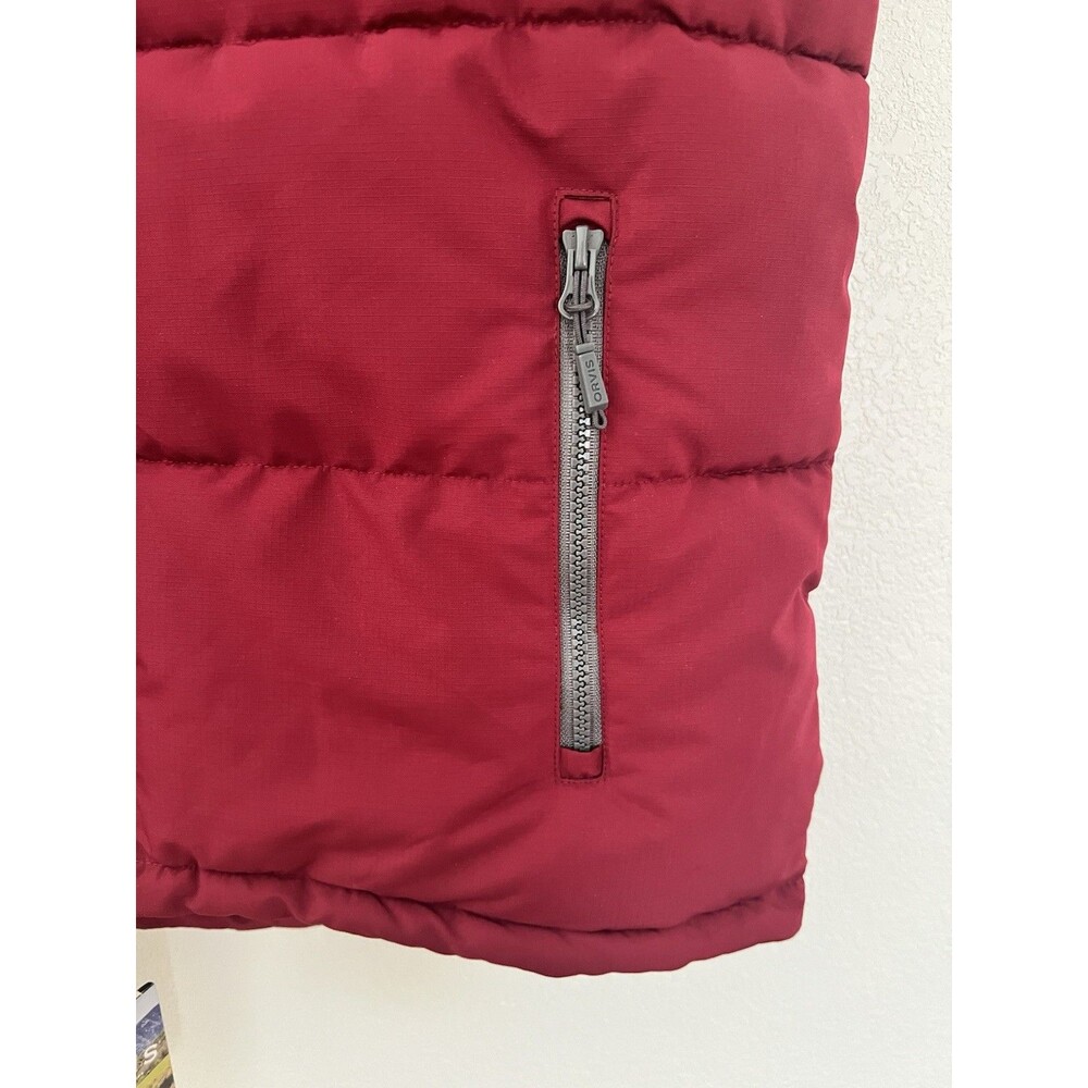 ORVIS Mens Medium Classic Puffer Vest Jacket Maroon Gray Fishing Hiking Casual - Picture 3 of 7